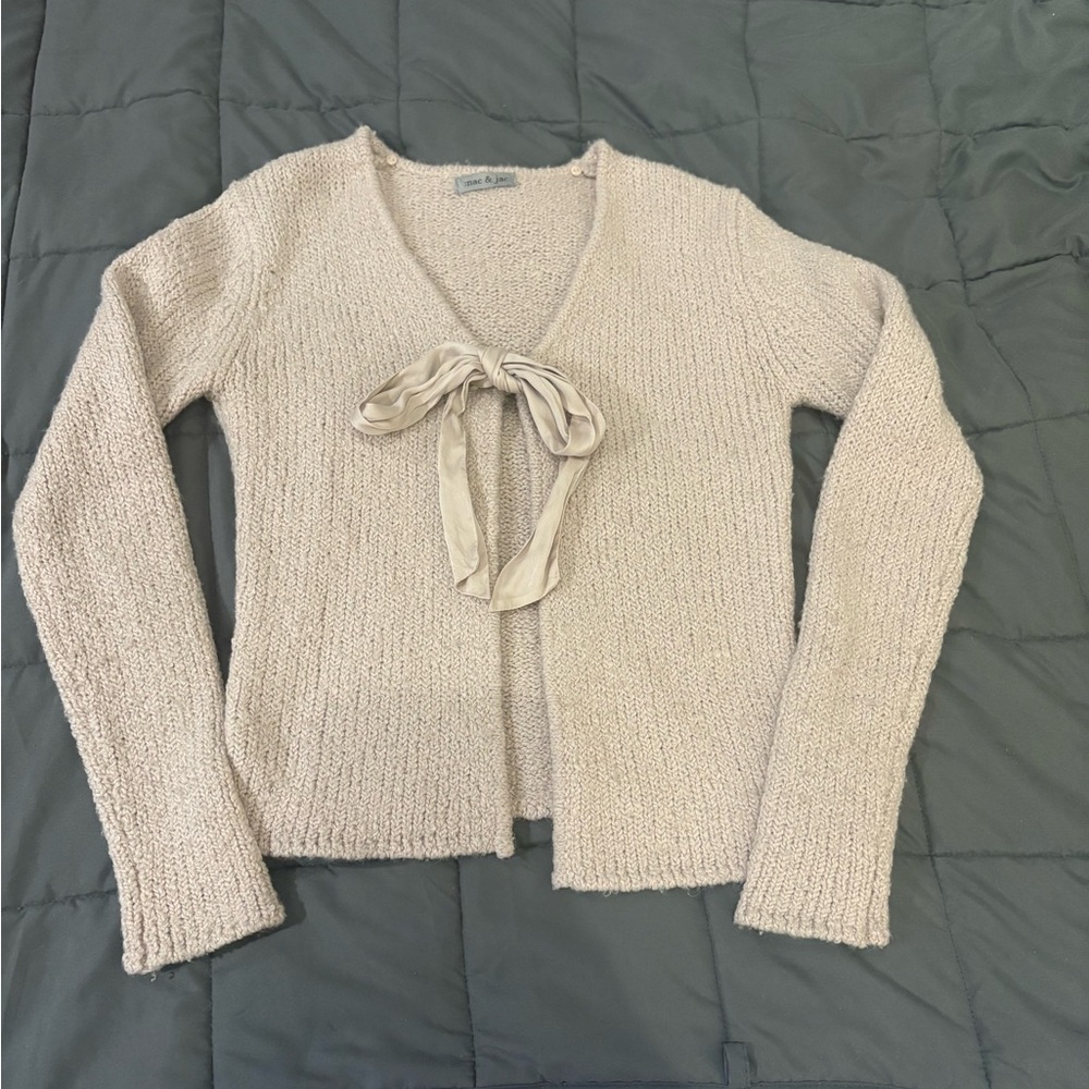 ⭐️Mac & Jac ballet pink satin pink bow cardigan